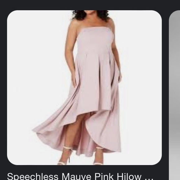 Mauve high low strapless formal dress - Picture 7 of 7